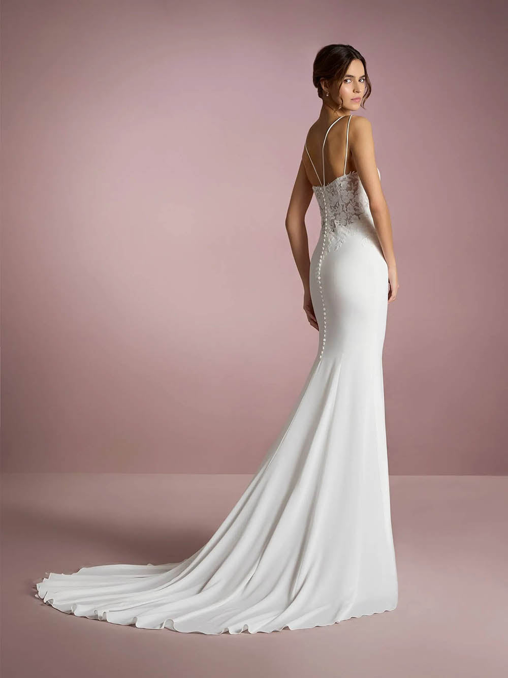 Spaghetti Strap Mermaid Wedding Dresses with Lace Appliques Ms2509253