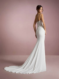 Spaghetti Strap Mermaid Wedding Dresses with Lace Appliques Ms2509253