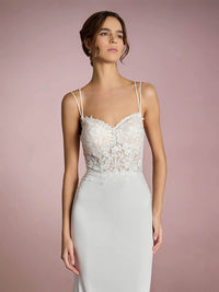 Spaghetti Strap Mermaid Wedding Dresses with Lace Appliques Ms2509253