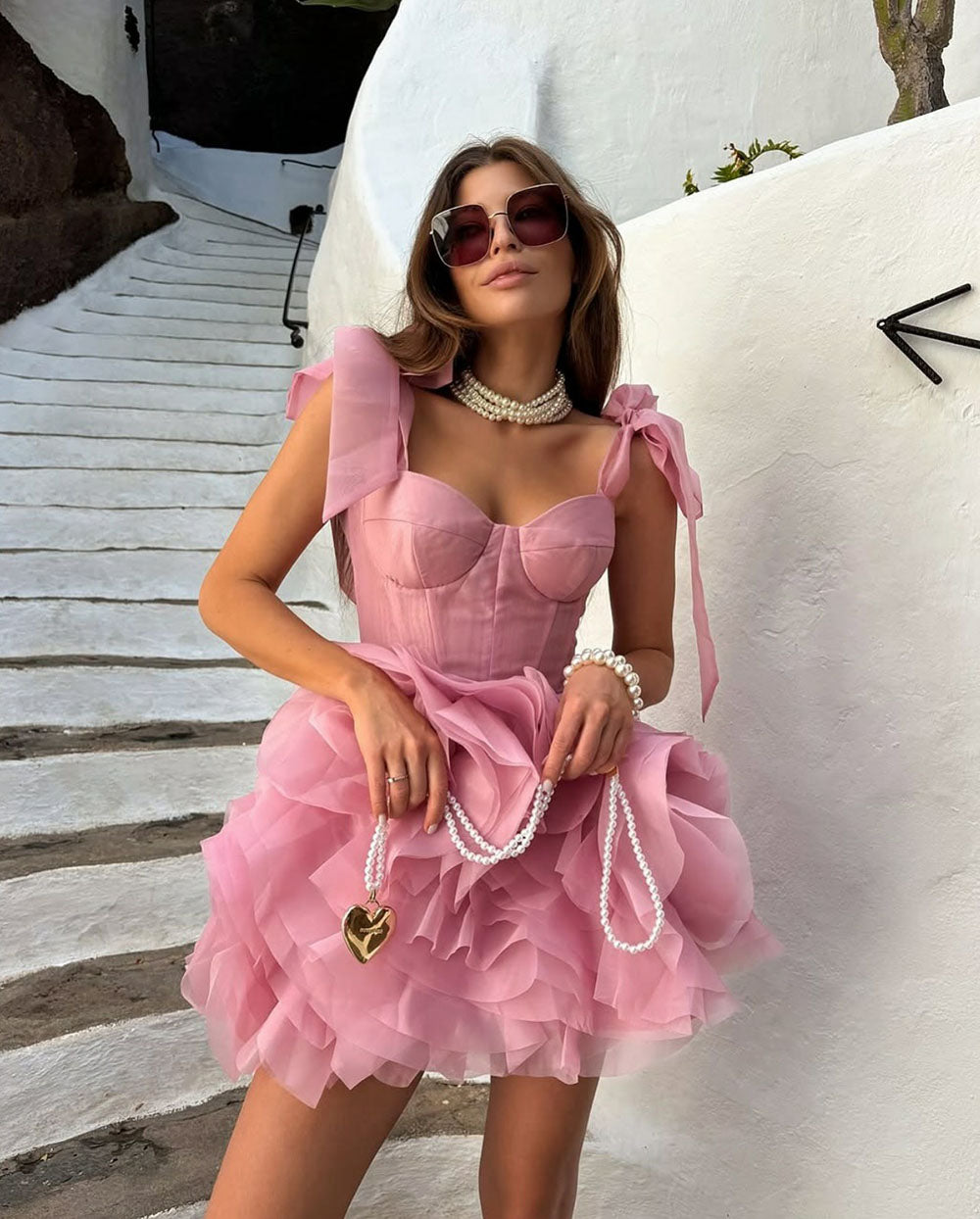 Sweet Bow Strap Mini Prom Dress Corset Ruffle Party Gown Cocktail Dres – Msikoods Official Store Sweet Bow Strap Mini Prom Dress Corset Ruffle Party Gown Cocktail Dres – Msikoods Official Store