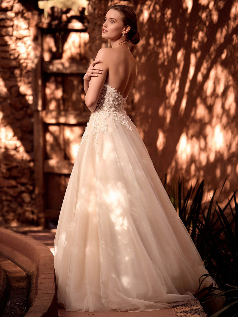 3D Flower Wedding Dress Sweetheart Tulle Princess Bridal Gown Ms2601192