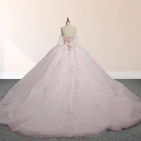 Vestidos de Quinceañera para Mujer con Escote Corazón, Vestido de Bola, Tirantes de Espagueti, Aplicación de Encaje, Vestidos Dulces 16 para Adolescentes