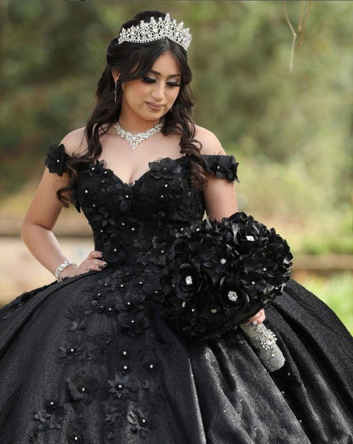 Vestidos de Quinceañera para Mujer con Escote Corazón, Vestido de Bola, Tirantes de Espagueti, Aplicación de Encaje, Vestidos Dulces 16 para Adolescentes