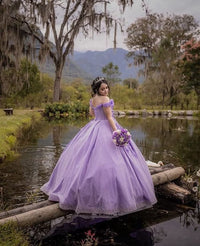 Vestidos de Quinceañera para Mujer con Escote Corazón, Vestido de Bola, Tirantes de Espagueti, Aplicación de Encaje, Vestidos Dulces 16 para Adolescentes