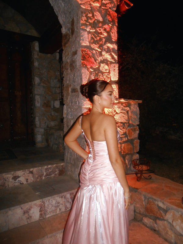 One Shoulder Prom Dress Ruched Mermaid Formal Evening Gown Party Dress Ms2607225