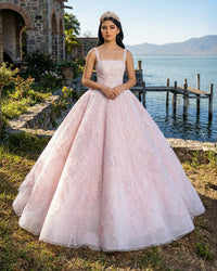 Vestidos de Quinceanera com Decote Coração para Mulheres, Vestido de Baile com Alças de Espaguete, Aplicação de Renda, Vestidos Sweet 16 para Adolescentes