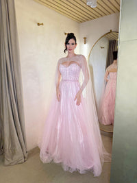 Ballkleid mit tiefem Ausschnitt und Spaghettiträgern, A-Linie, Tüll, Abendkleid, langes formelles Kleid für Damen