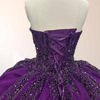 Robe de Quinceanera en forme de cœur pour femme, robe de bal, bretelles spaghetti, dentelle, appliques, robes Sweet 16 pour adolescentes