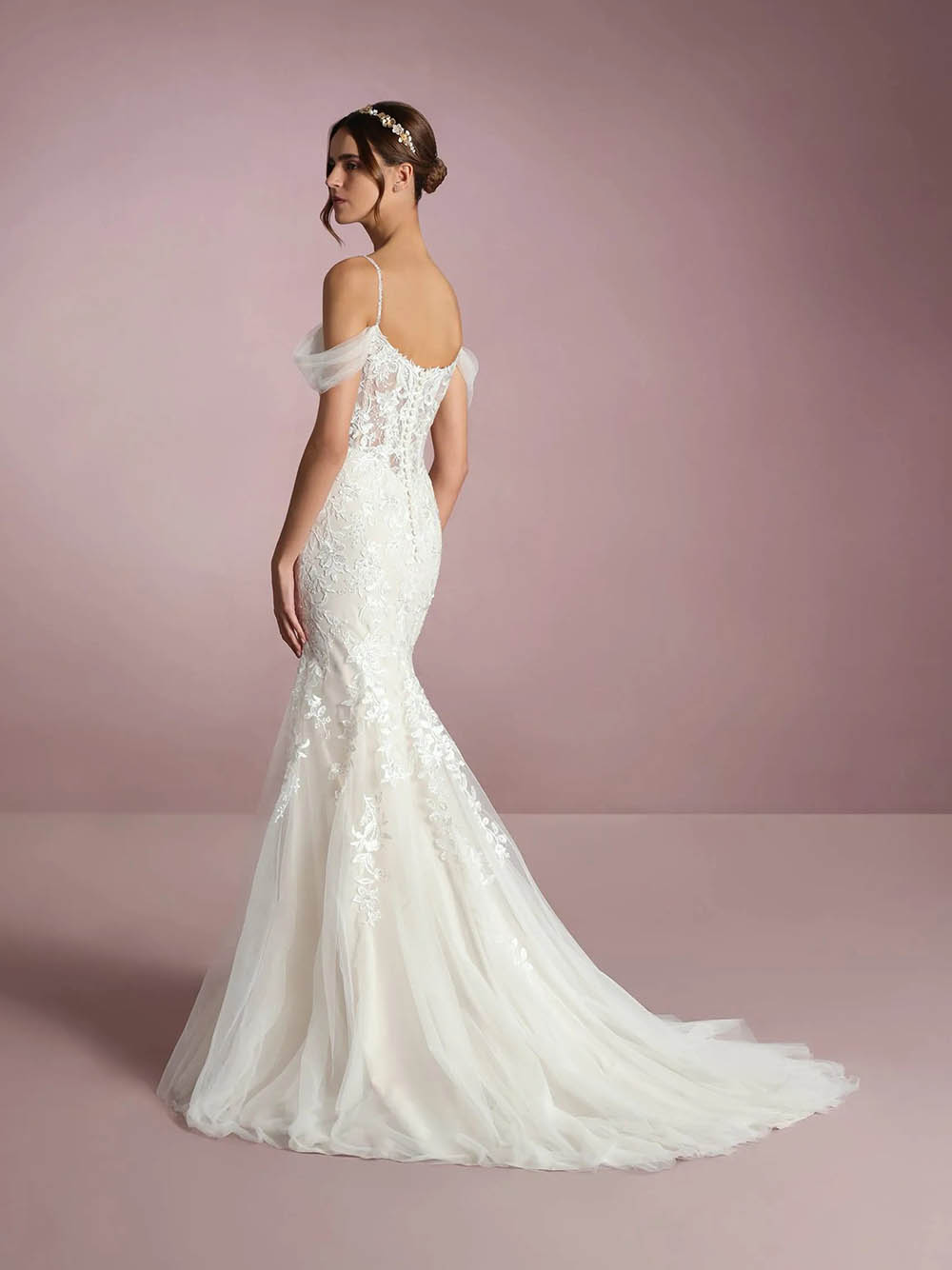 Langärmelige Brautkleider für die Braut, Brautkleider mit V-Ausschnitt, Spitzentüll, Brautkleider für Frauen mit Schleppe