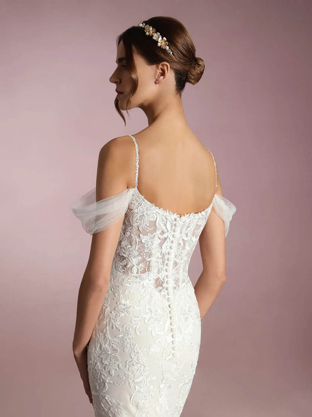 Langärmelige Brautkleider für die Braut, Brautkleider mit V-Ausschnitt, Spitzentüll, Brautkleider für Frauen mit Schleppe