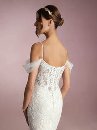 Langärmelige Brautkleider für die Braut, Brautkleider mit V-Ausschnitt, Spitzentüll, Brautkleider für Frauen mit Schleppe