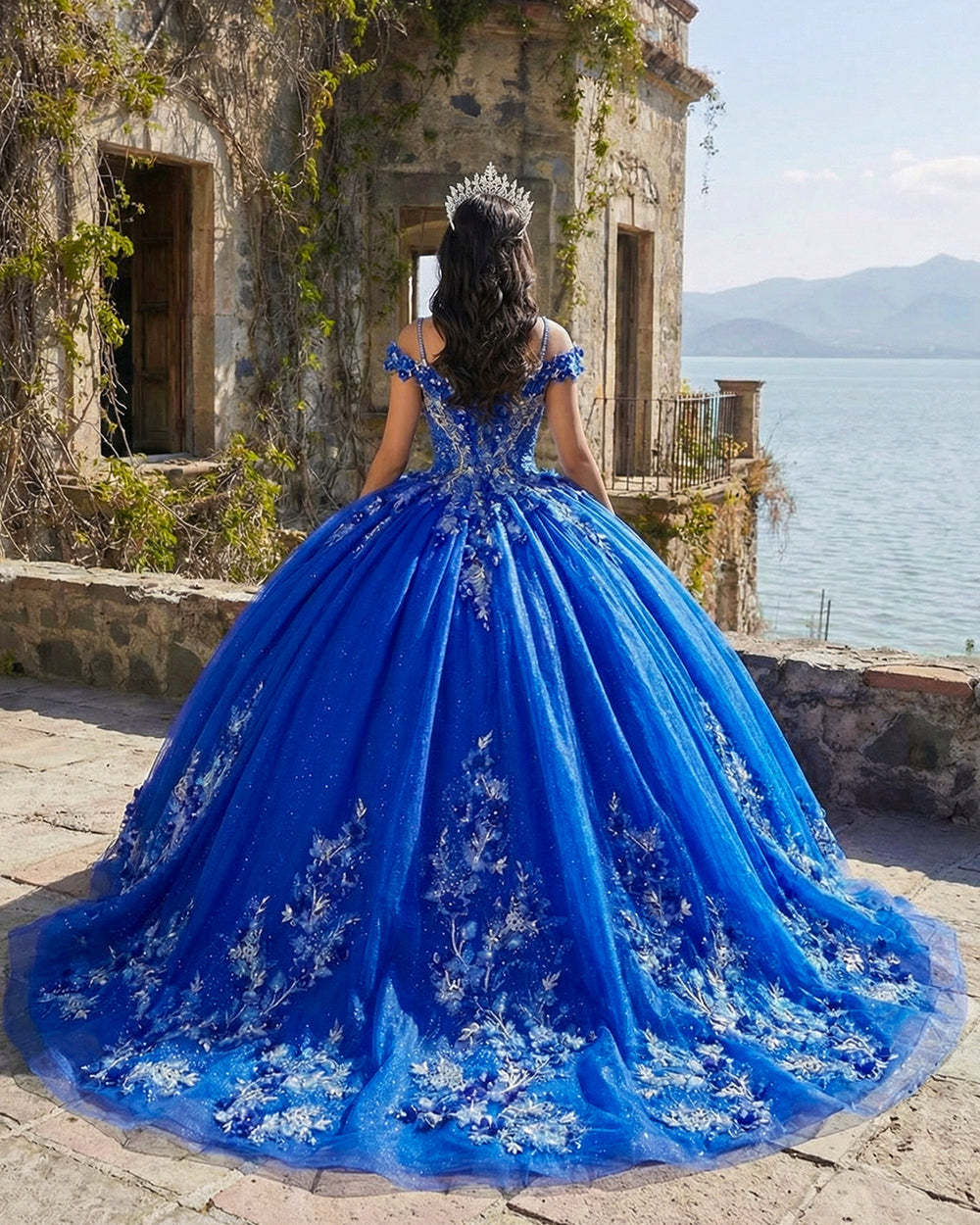 Damen Quinceanera-Kleid mit Herzausschnitt, Ballkleid, Spaghettiträger, Spitzenapplikationen, Sweet 16-Kleider für Teenager