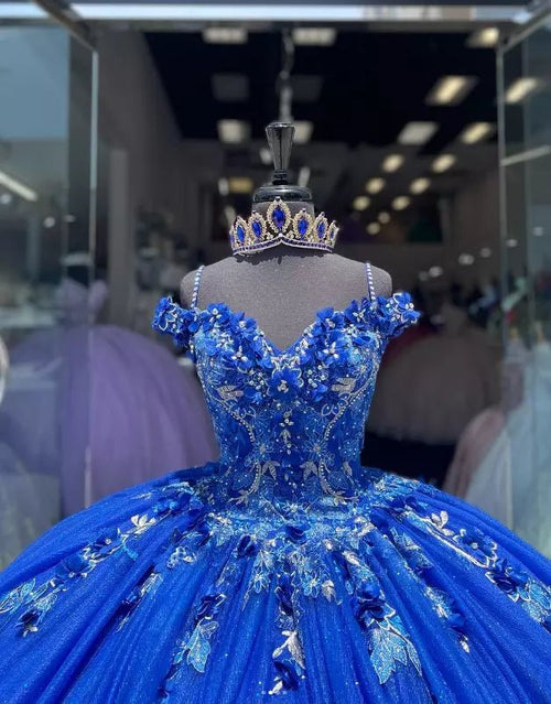 Damen Quinceanera-Kleid mit Herzausschnitt, Ballkleid, Spaghettiträger, Spitzenapplikationen, Sweet 16-Kleider für Teenager