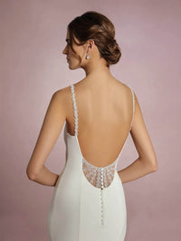 Mermaid Wedding Dress Spaghetti Straps Backless Satin Bridal Gown Ms2509251