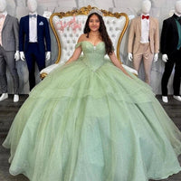 Abiti da ballo Quinceanera da donna con scollo a cuore, spalline sottili, applicazioni in pizzo, abiti Sweet 16 per adolescenti