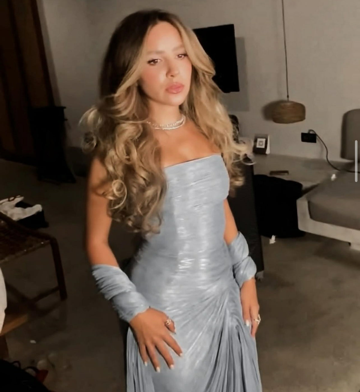 Long Bodycon Prom Dress Strapless Slit Evening Formal Gown with Shawl Ms26041461