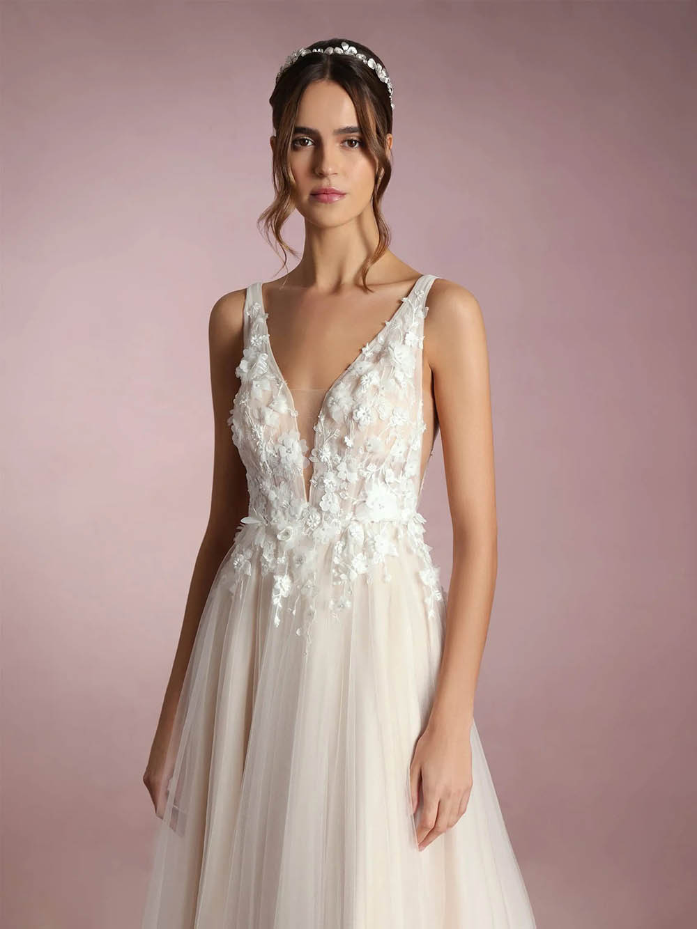 Langärmelige Brautkleider für die Braut, Brautkleider mit V-Ausschnitt, Spitzentüll, Brautkleider für Frauen mit Schleppe